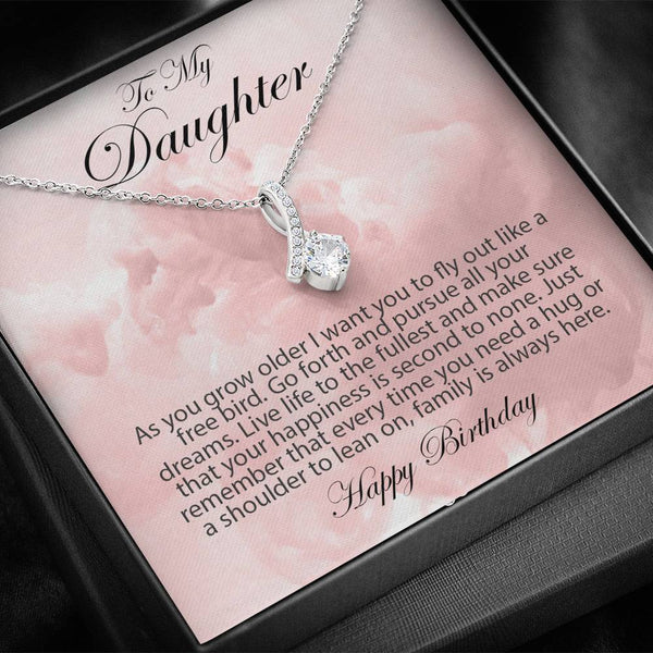 Daughter Birthday Necklace To My Daughter with Birthday Message