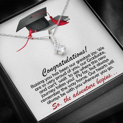 Graduation Necklace for a Daughter With The Adventure Begins Message Card. Class of 2021 Gift for Her. Ships FREE Alluring Beauty - PEAK Family Gifts