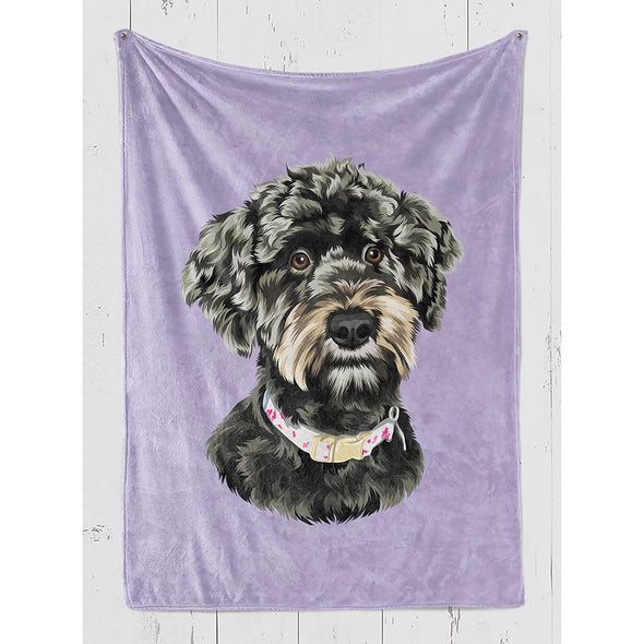 Pet Portrait Minky Fleece Blanket. - PEAK Family Gifts